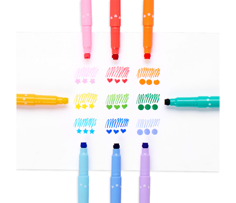 Confetti Stamp Double-Ended Markers