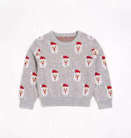 Petit Lem Santa Print Knit Sweater