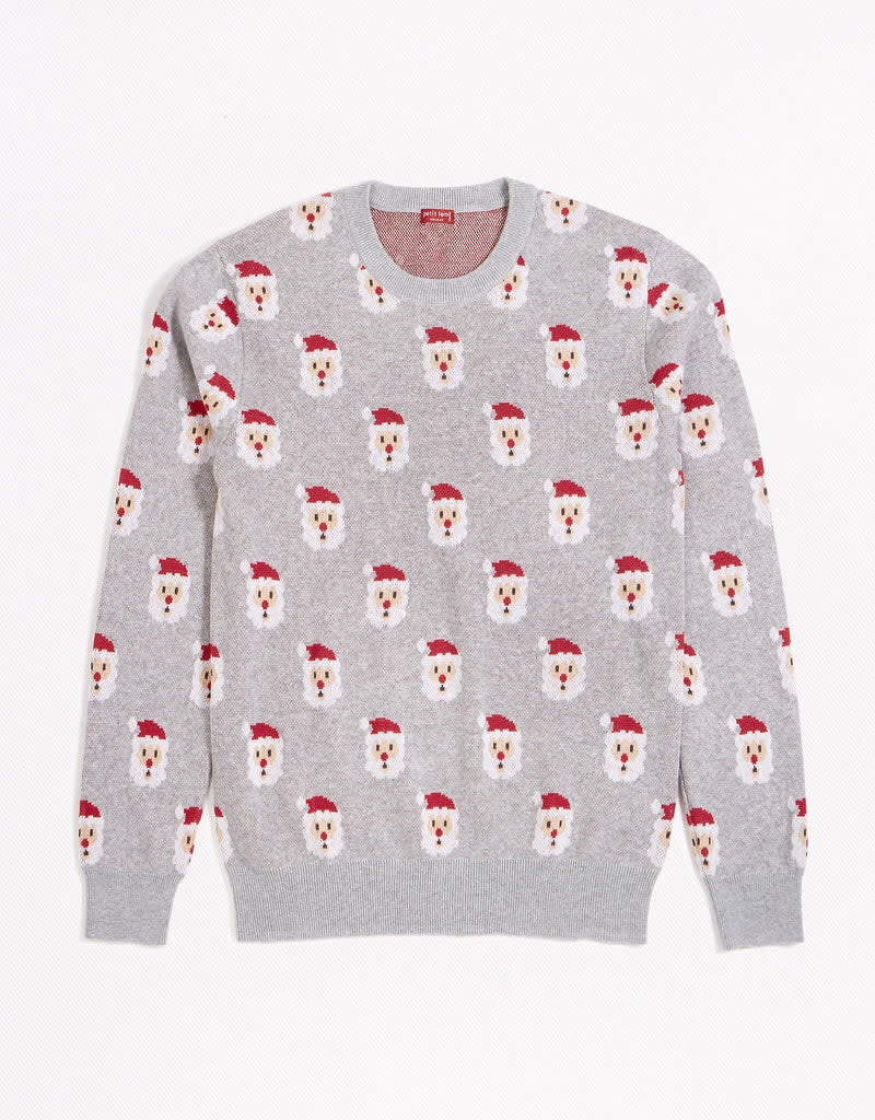 Petit Lem Santa Print Knit Mens Sweater