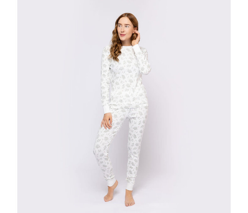 Laurel Leaves Print Womens PJ Set