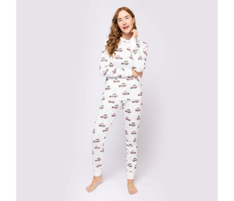 Festive Cars Print Womens PJ Set