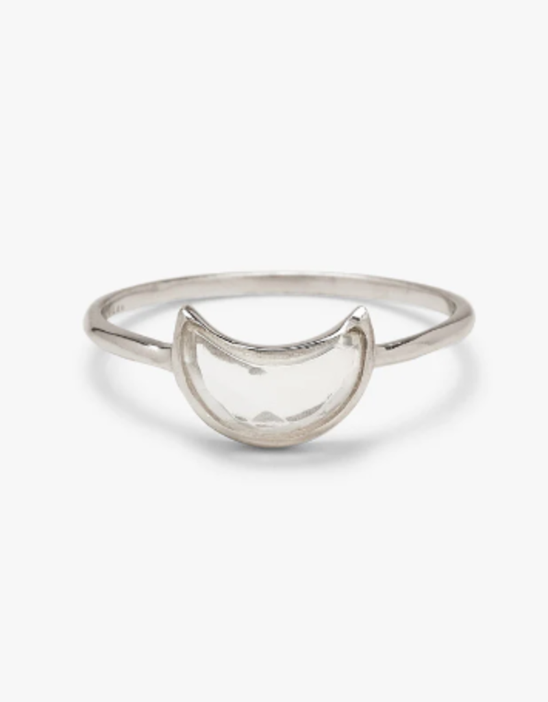 Pura Vida Bracelets Moonstone Moon Ring - Silver 7