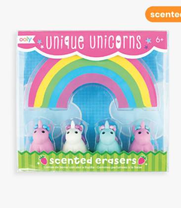 Unique Unicorns Scented Erasers - Set of 5