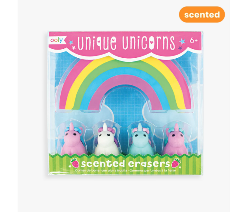 Unique Unicorns Scented Erasers - Set of 5