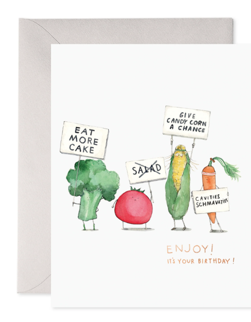 E Frances Paper Veggie Strike Birthday Card