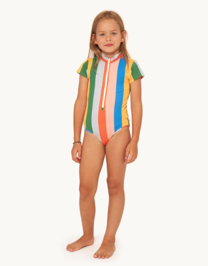 Tiny Cottons Multi Colour Stripes Swimsuit short Sleeve