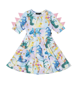 Rock Your Baby Dinosaur Parade Waisted Dress