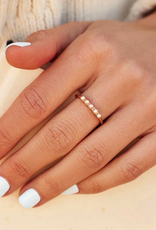 Pura Vida Bracelets Mini Pearl Pave Ring