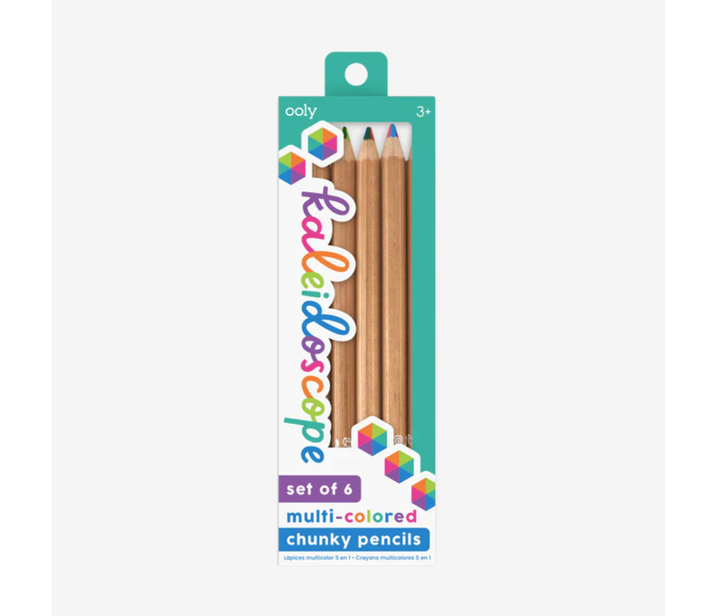 kaleidoscope multi-colored pencils - set of 6