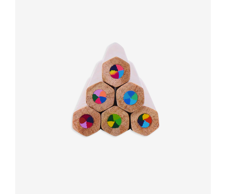kaleidoscope multi-colored pencils - set of 6