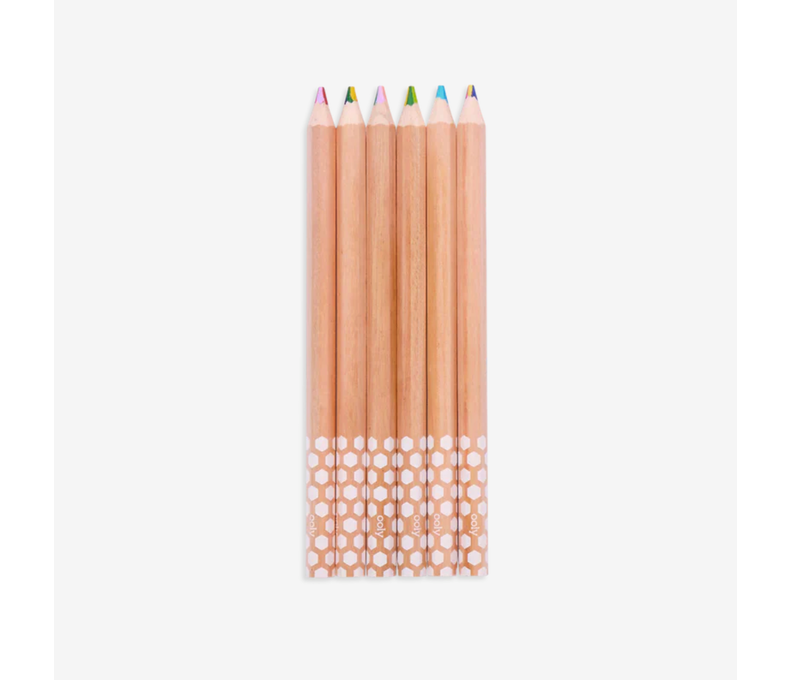 kaleidoscope multi-colored pencils - set of 6
