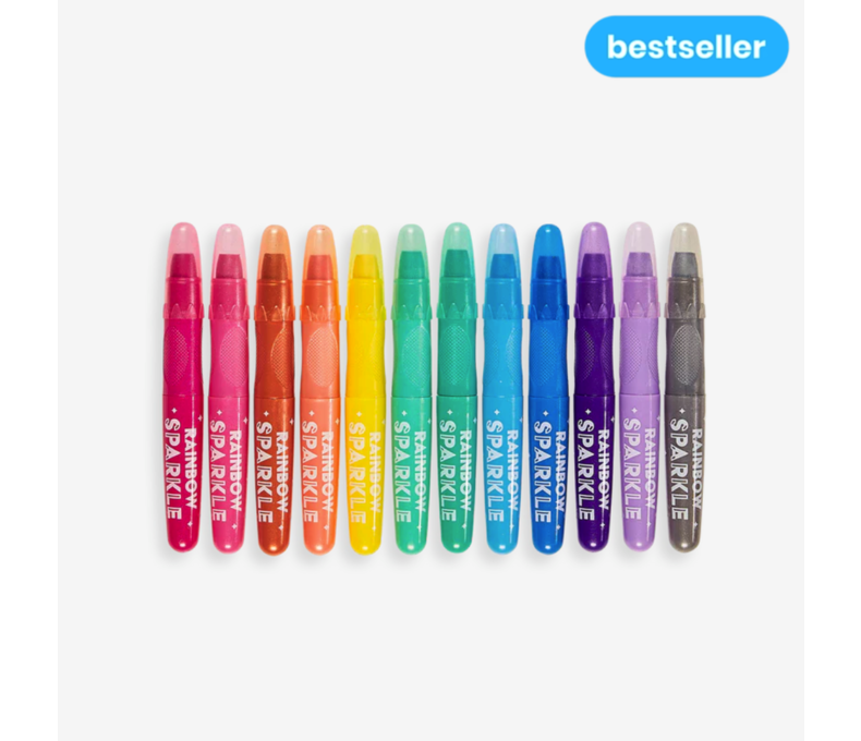 Rainbow Sparkle Metallic Watercolor Gel Crayons Set of 12