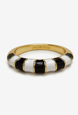 Pura Vida Bracelets Striped Enamel Gold Ring