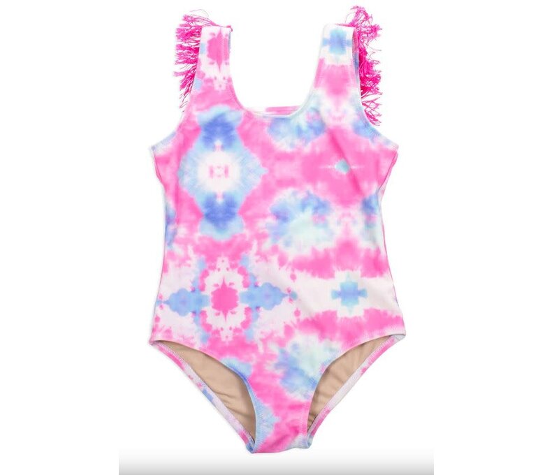 One Piece Fringe Back Swimsuit