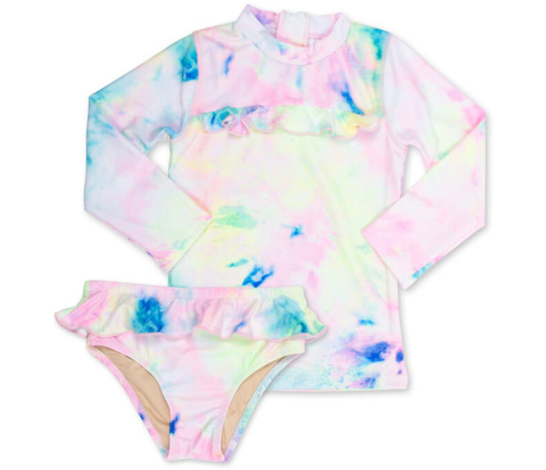Ruffle Front Rashguard Set