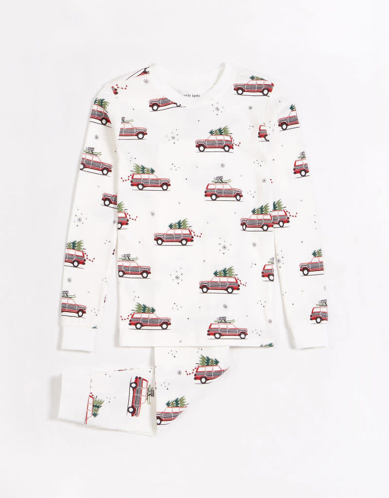 Petit Lem Festive Cars Print PJ Set