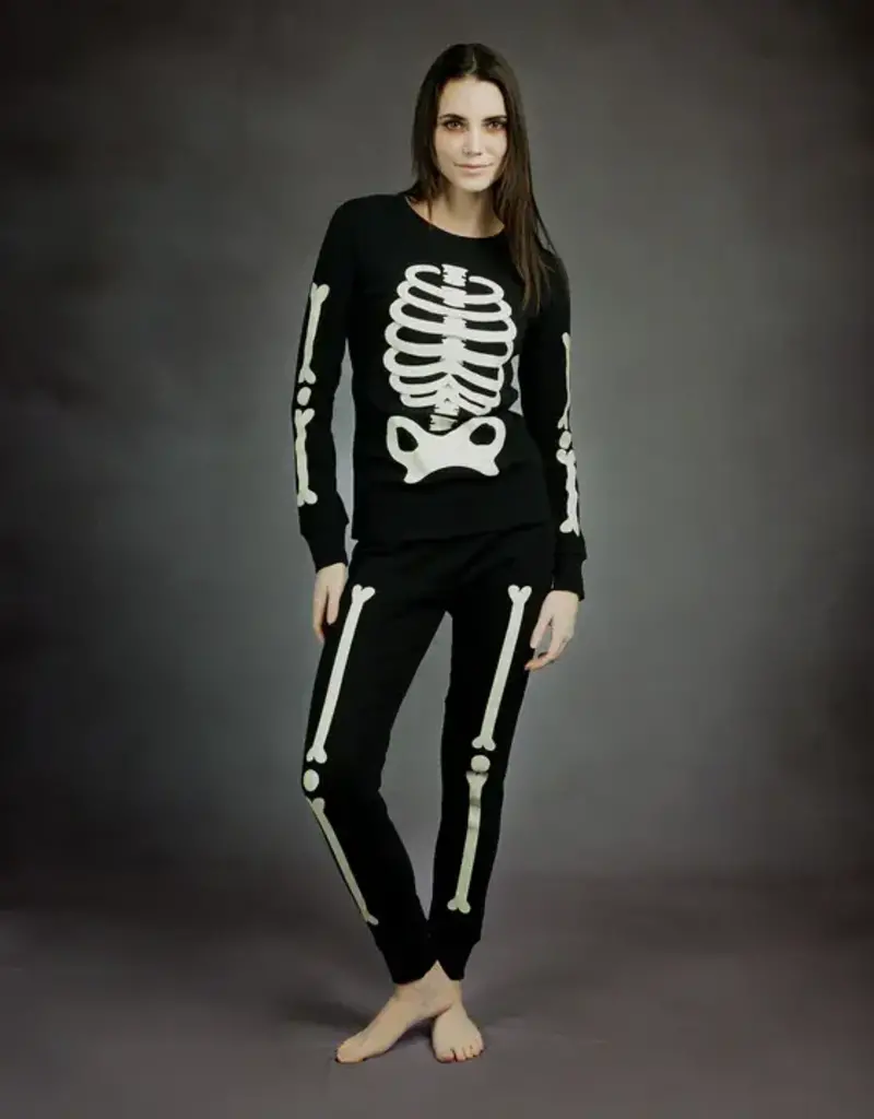 Petit Lem Womens Skeleton Glow Pajamas