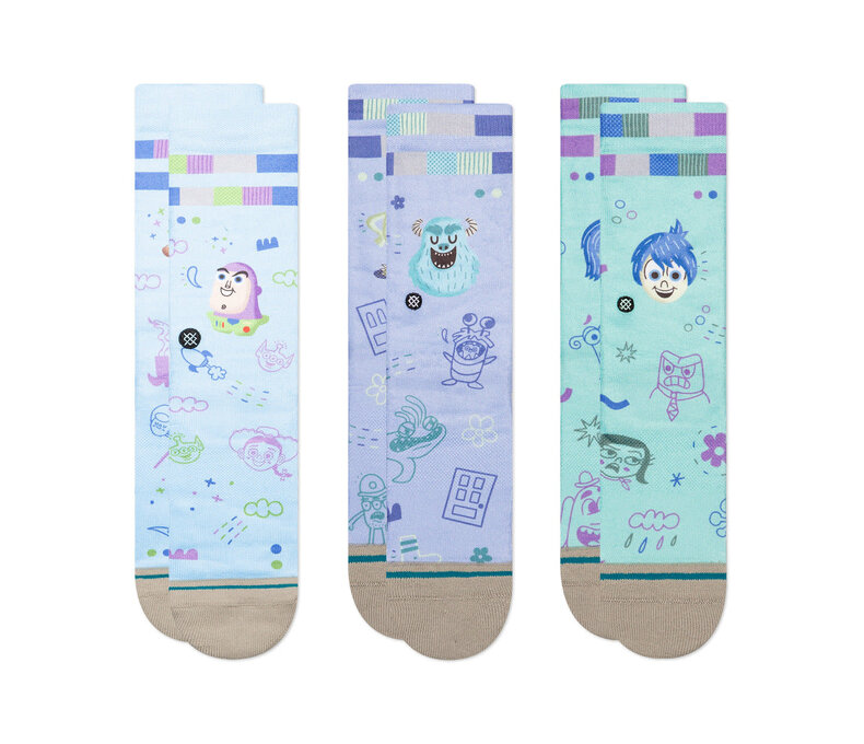 Kids Pixar by Bubnis x Stance Crew Socks 3 Pack