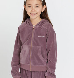 VOLCOM Girls Lived In Lounge Velour Zip Fleece Jacket