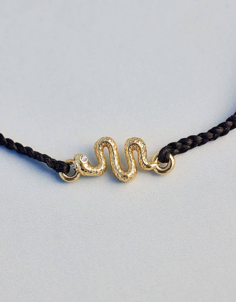 pura vida Snake Gold Charm Bracelet