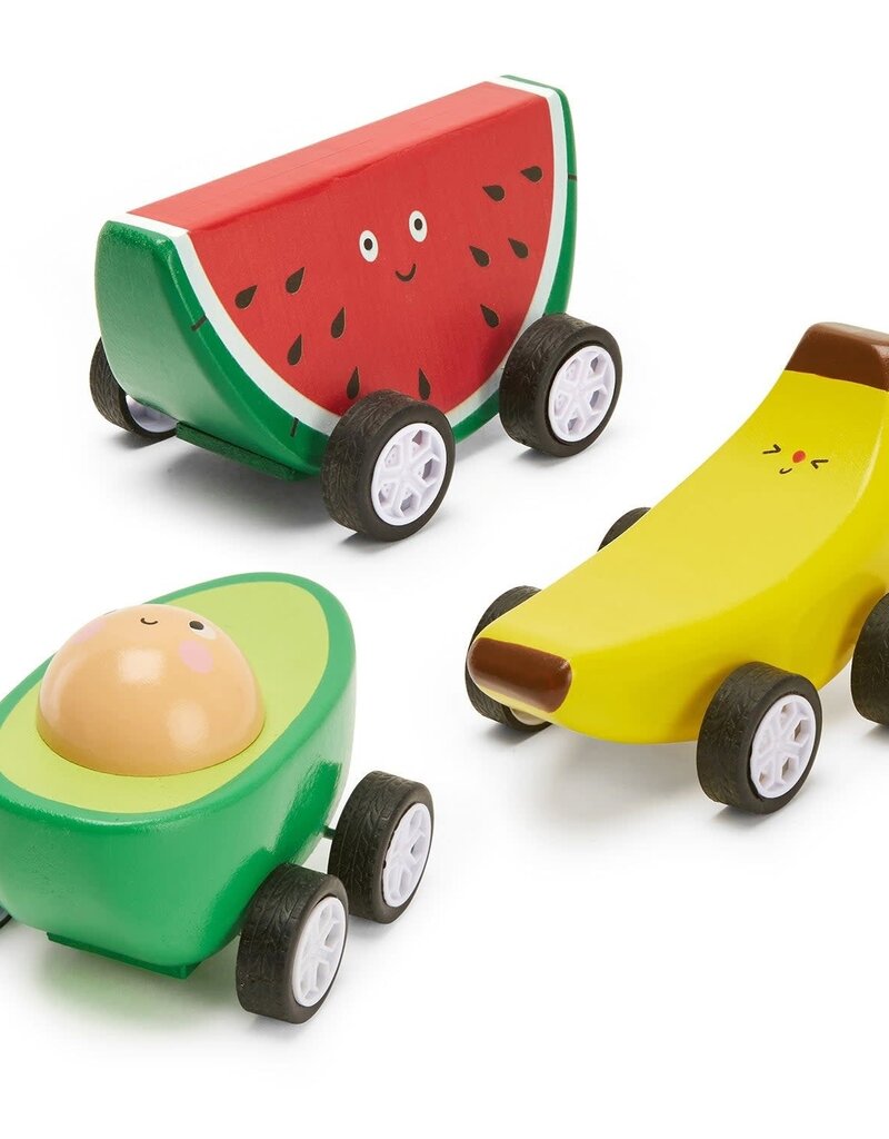 Kikkerland Designs Fruit-Fun Pullback Cars