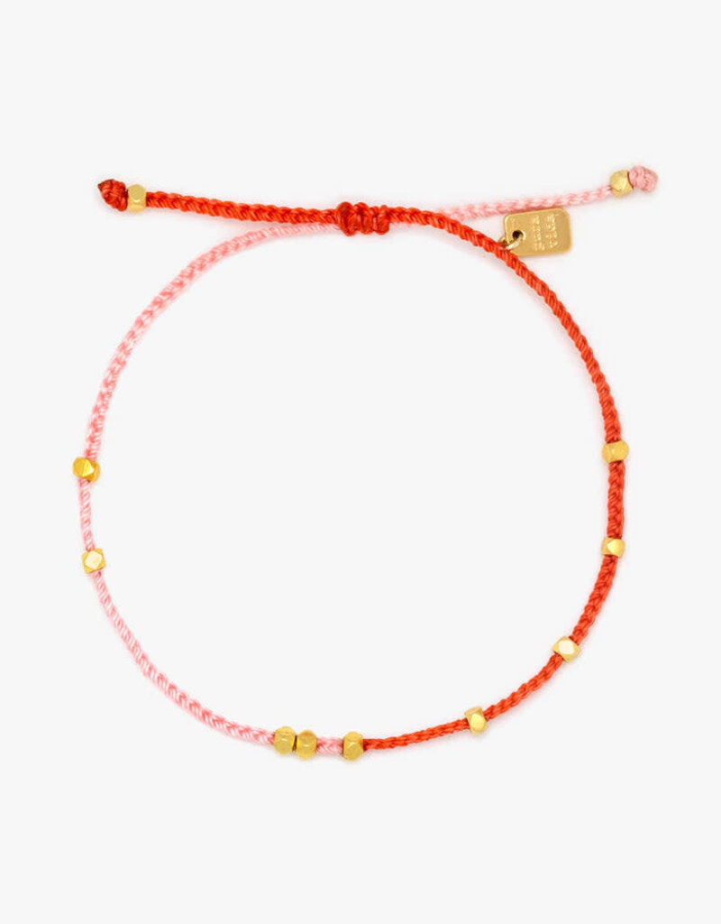 Pura Vida Bracelets Pink & Red Two-Tone Dainty Bracelet