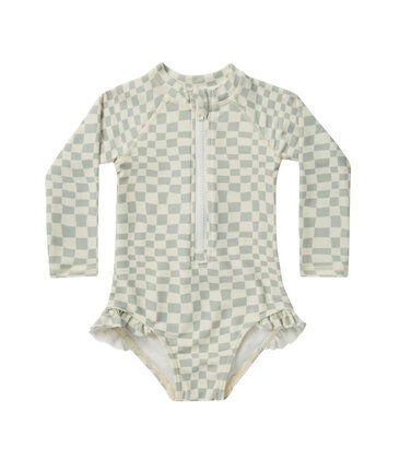 Rash Guard One-Piece || Seafoam Check