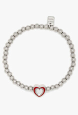 Pura Vida Bracelets Stone & Enamel Heart Stretch Bracelet