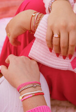 Pura Vida Bracelets Pink & Red Vinyl Disc Bead Stretch Bracelet