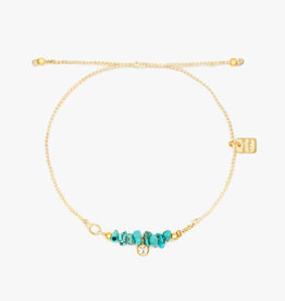 Pura Vida Bracelets Dainty Turquoise Bead Charm Bracelet
