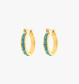 Pura Vida Bracelets Turquoise Tile Hoop Earrings