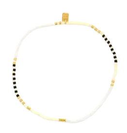 Pura Vida Bracelets Mixed Seed Bead Gold Stretch Anklet