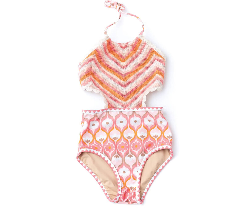 Crochet Halter One Piece Swimsuit
