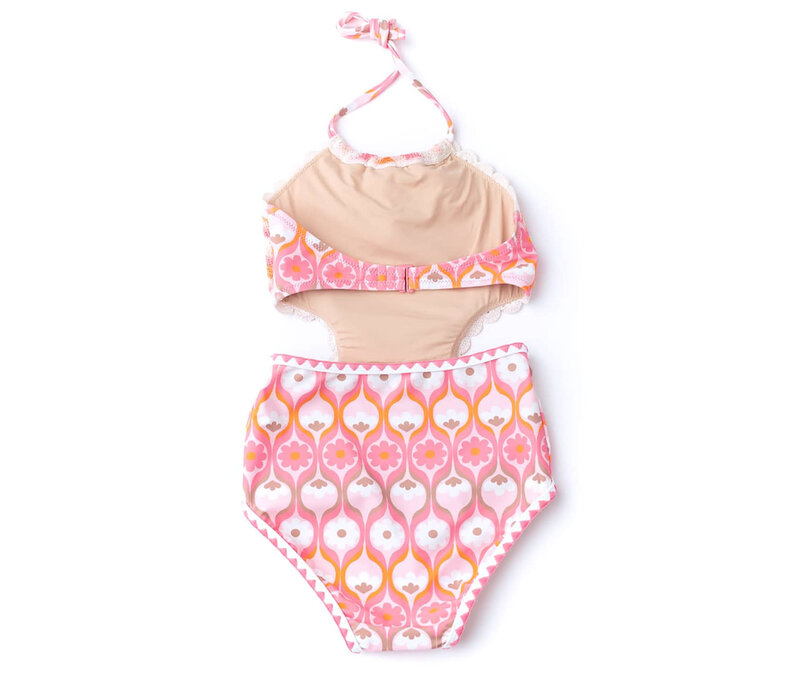 Crochet Halter One Piece Swimsuit
