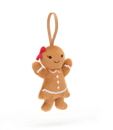 Festive Folly Gingerbread Ruby Ornament