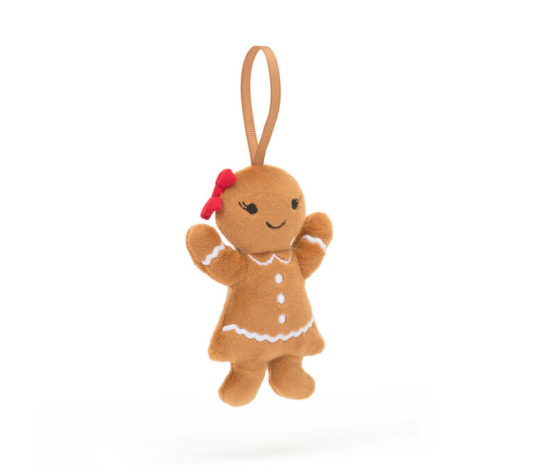 Festive Folly Gingerbread Ruby Ornament