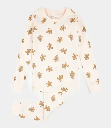 Kids 2pc Organic PJ Set - gingerbread or huskies