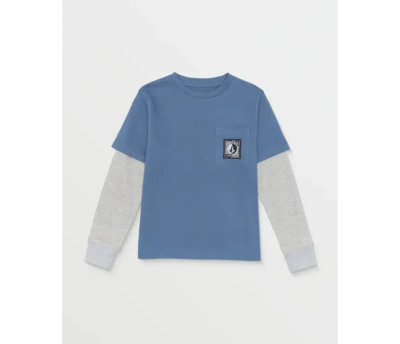 Little Boys Stone Patch Twofer Long Sleeve