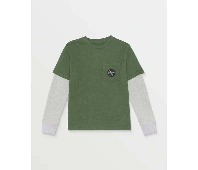 Little Boys Stone Patch Twofer Long Sleeve