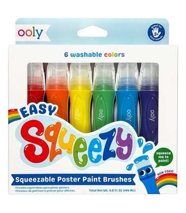 Easy Squeezy Squeezable Poster Paint Brushes Set of 6