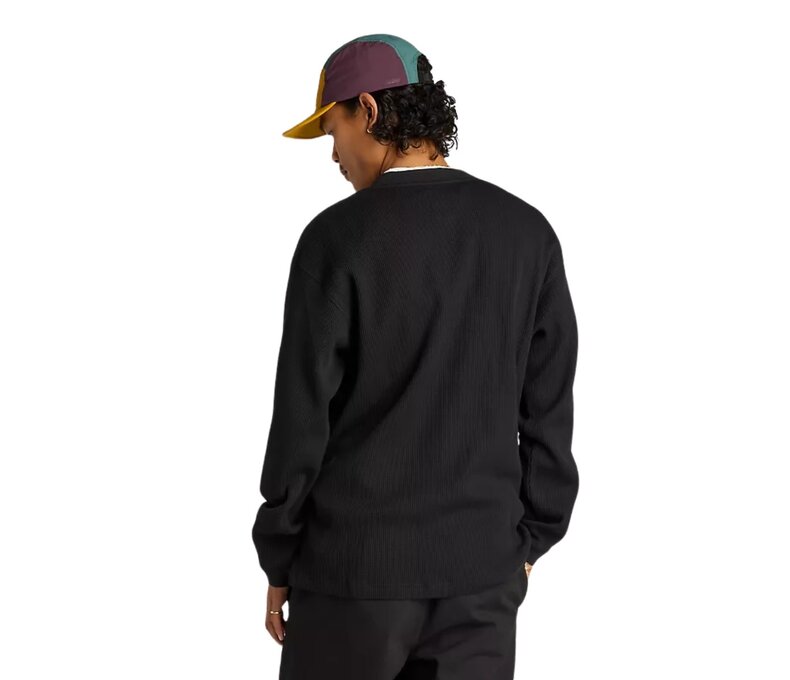 Numeric Waffle Knit Long Sleeve Henley