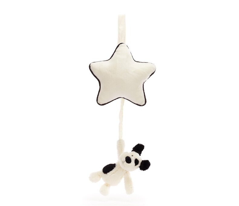 Bashful Black & Cream Puppy Musical Pull