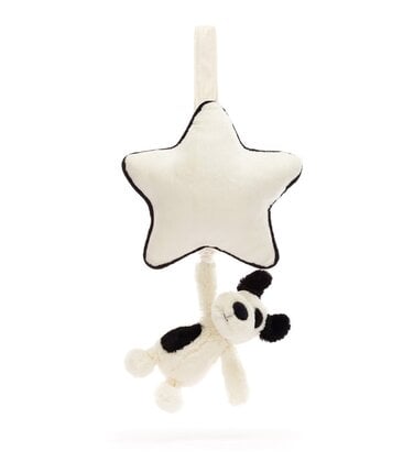 Bashful Black & Cream Puppy Musical Pull