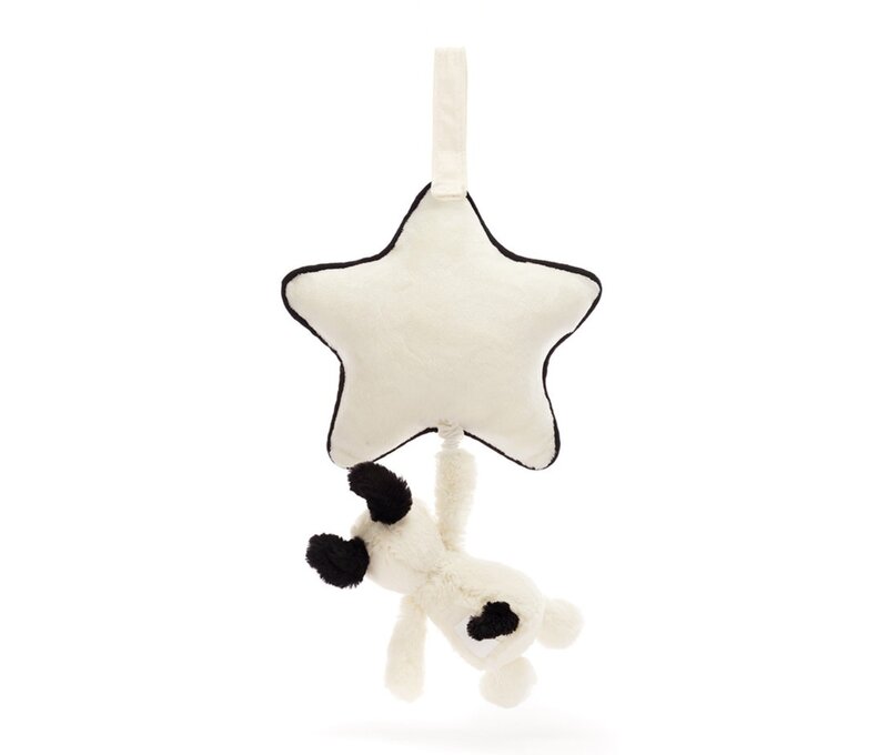 Bashful Black & Cream Puppy Musical Pull