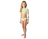 Girls Cropped Rashguard Swimsuit Set
