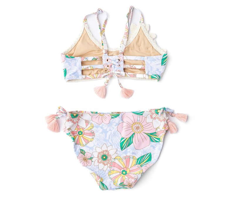 Girls Crochet Tie Back Two Piece Swimsuit