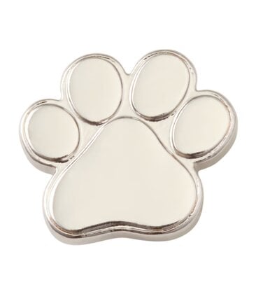 Silver Paw Print Jibbitz