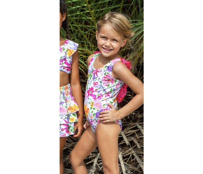 1pc Fringe Back Bathing Suit