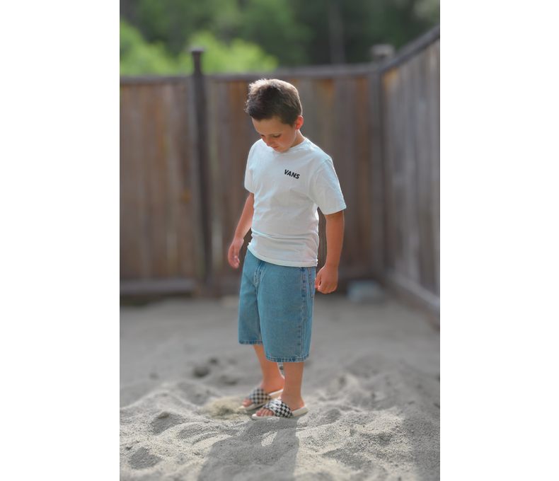 Kids Check-5 Baggy Denim Short