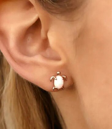 Opal Sea Turtle Earrings